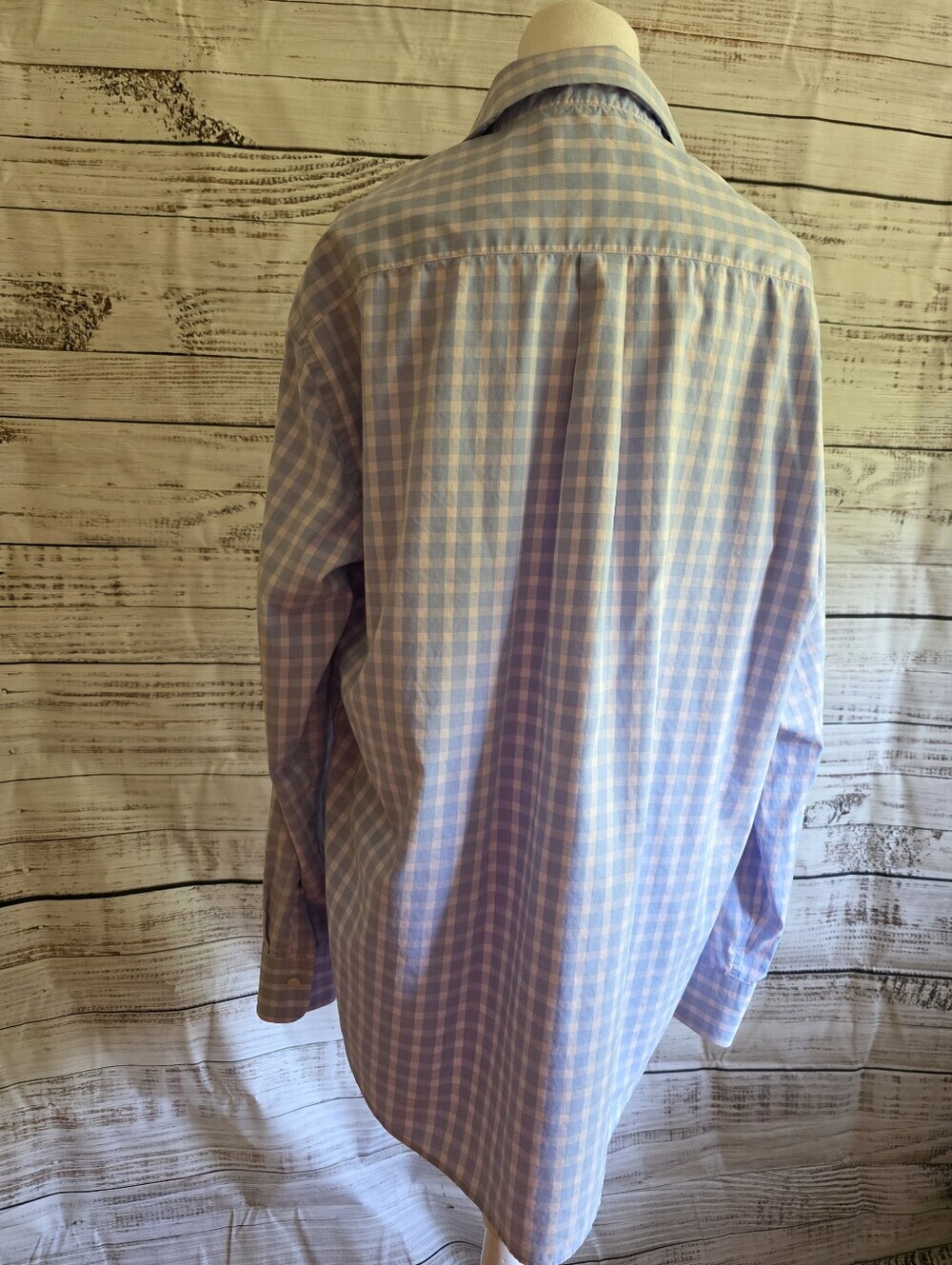 Peter Millar Blue and Light Pink Gingham Button-Down Shirt Size Extra Large - Picture 4 of 7